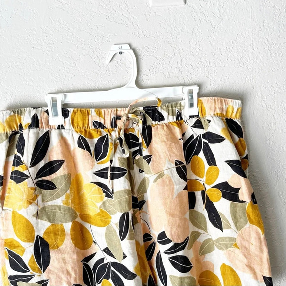 Rachel Zoe Shorts Women's 2X Jungle Print Tropical Botanical 100% Linen - Picture 3 of 8
